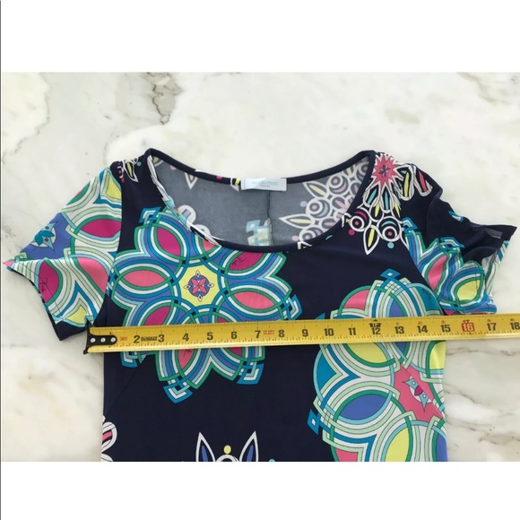 EMILIO PUCCI NAVY FLORAL MULTI PRINT DRESS SIZE IT 40 / US 6 - Picture 4 of 13